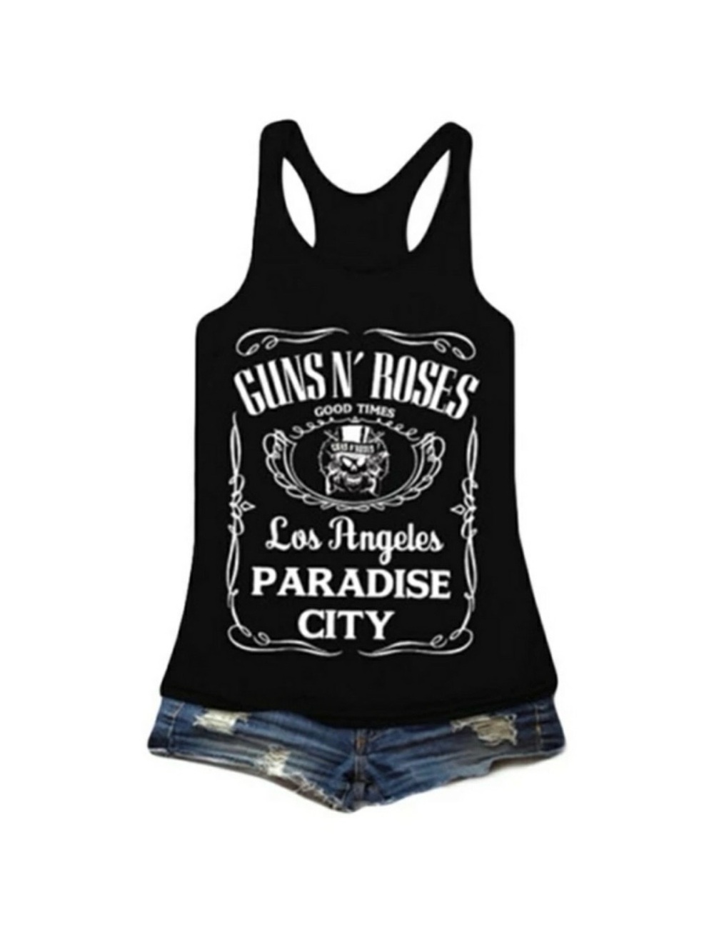 Guns N Roses Black 'Paradise City' Racerback Tank Top
